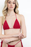 RED BLOOM BIKINI TRIANGLE TOP