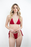 RED BLOOM BIKINI TRIANGLE TOP